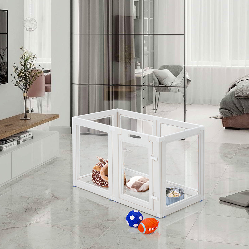 6 panel Pet Pet Pen With Door Clear Puppy Playpen Easy Assembly Dog Playpen Pet Playpen for Cats Dogs Rabbits And Other Small Animals
